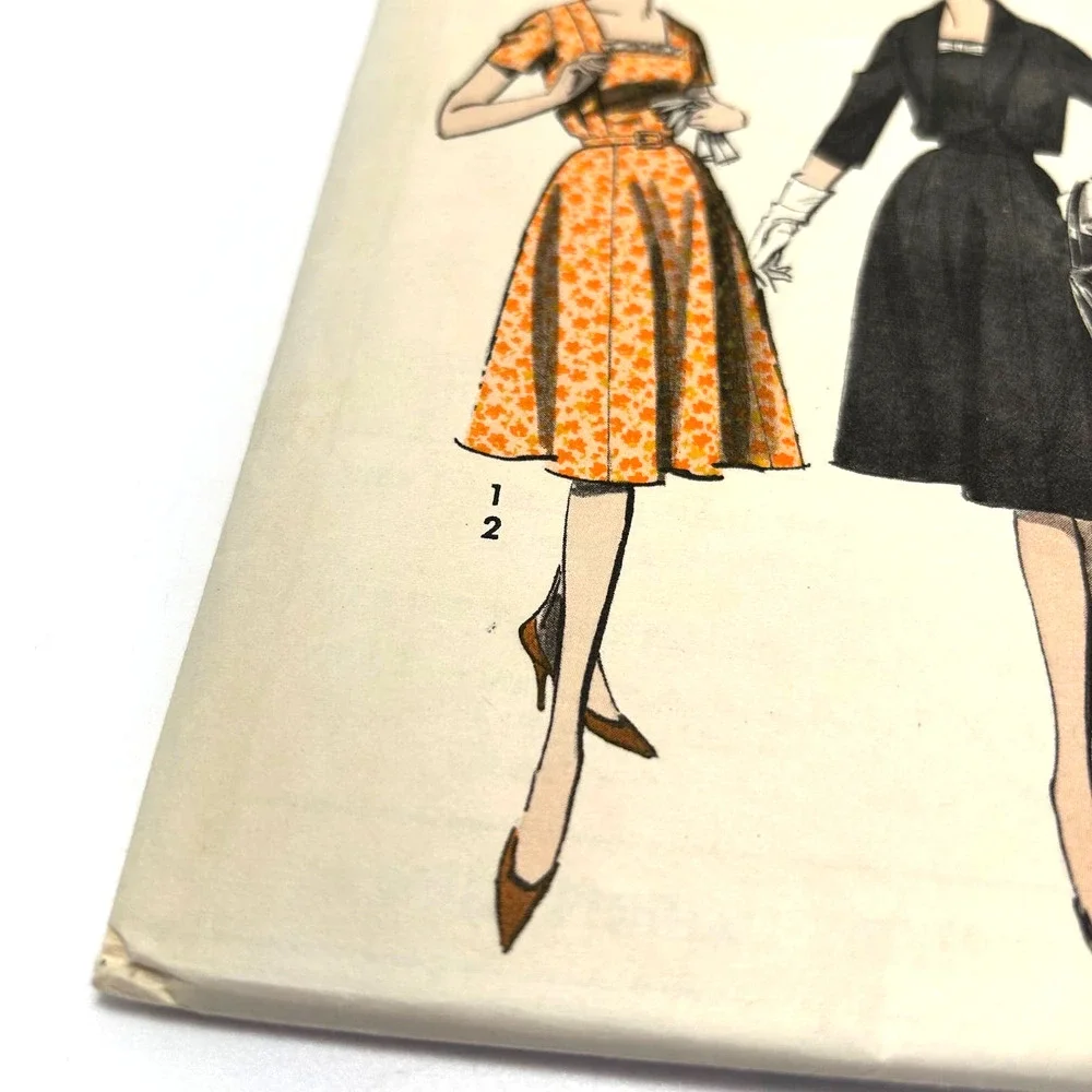 Advance Vintage 1959 Pattern #9060 Half Size Dress and Jacket Size 14.5 HTF RARE
